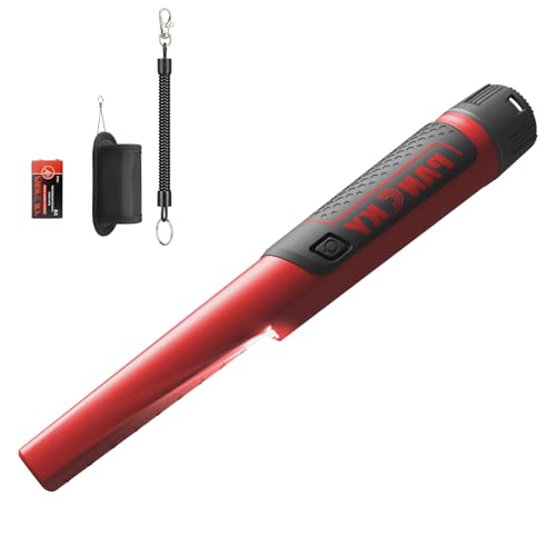 PANCKY Metal Detector Pinpointer for Adults Kid, IP68 Fully Waterproof Underwater Metal Detector Adjustable Sensitivity Handheld Pin Pointer Wand Treasure Hunting 360°Detection (Dark Red)