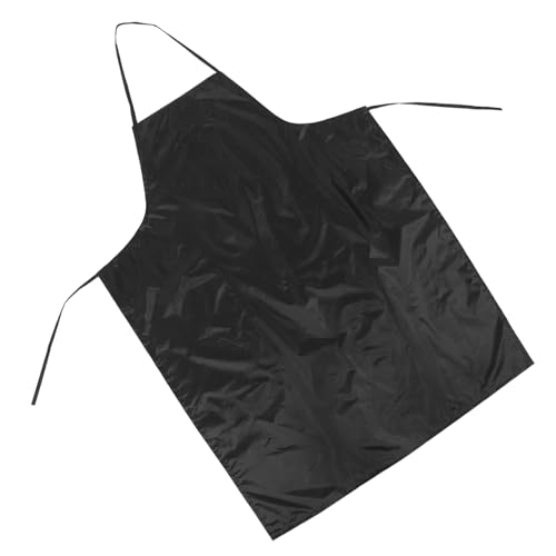 HOLIDYOYO Waterproof and Oilproof Apron Kitchen Apron Heavy Duty Apron Waterproof Apron Waterproof Vinyl Apron Windproof Apron Stylist Apron Black Polyester Taffeta Waterproof Coated Fabric