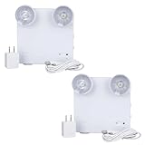 Ideal Security Rechargeable LED Power Failure Light, Adjustable Heads, Up to 48 Hours, 80-140 Lumens, Emergency Light for Home, Prepared for Power Outages, White (2-Pack)