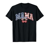 American Mama Cherry Coquette Bow 4th of July Patriotic Mom T-Shirt