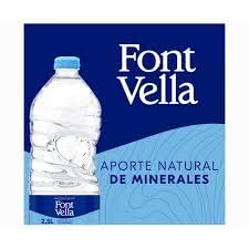 Font Vella Natürliches Mineralwasser, 2,5 Liter Flaschen, 8er Pack (2 x 4 Flaschen)