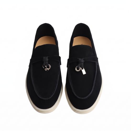 Image of Women's Summer Charms Suede Loafers - Premium Sheepskin Unlined Upper,Classic or Styles with Metal Detail for Casual, Office, Travel & All Day Wear
