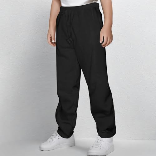 Boys Sweatpants Baggy Casual High Waist Drawstring Straight Leg Jogger Pants Teens Solid Y2K Preppy Athletic Trousers2