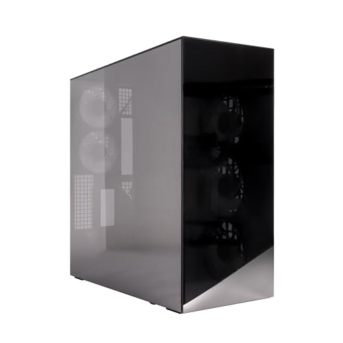 Image of ARCTIC Xtender VG (Mirror Black) with Vertical GPU Mount | PLCe 4.0 Raiser Cable| - PC Case, Mirrored Glass, 2 x 420 mm Radiator Support, Midi Tower, E-ATX, 5X A-RGB Fans pre-Mounted - Black