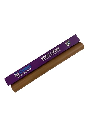 Image of Cubic Brown Book Cover Roll | 360mm x 10 Meters | Pack of 2 | 51 Micron | Waterproof | Non-Tearable | Durable Film for Wrapping Textbooks, Notebooks & Office Files