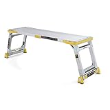 4.58 ft. x 2.52 ft. Aluminum Heavy-Duty Adjustable-Height PRO Slim-Fold Work Platform, 375 lbs. Load Capacity