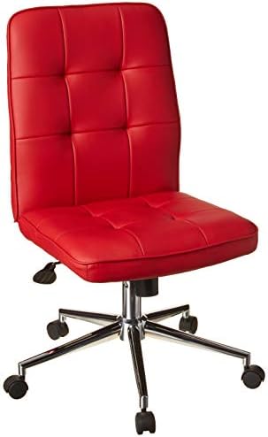 Boss Office Products Mellennial Modern Home Office Chair without Arms in Red Medium