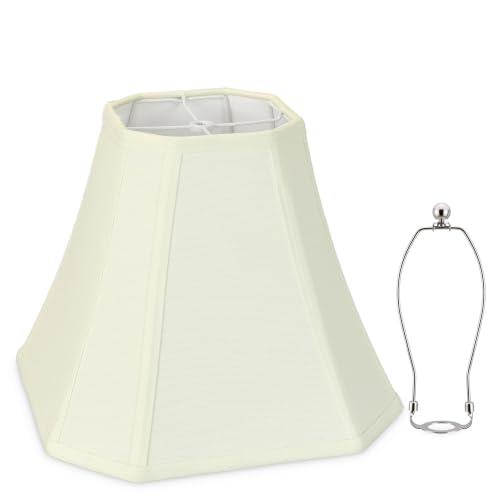 Image of 1-Pack Cream Fabric Lamp Shade, 6.5 inch x 13 inch x 10.8 inch, 1 lamp harps included.