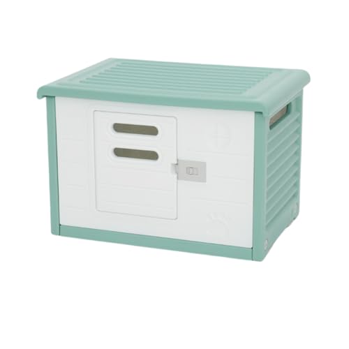 Jiza ペットハウス キャットハウス ペットケージ 防寒 耐重 通気性 雨よけ 小型犬 猫 屋外 防風 防雨 換気 組立簡単 洗え 四季通用 犬小屋 中型犬 大型犬 室内 グリーン 幅60.5cmx 奥行42cmx 高さ40.5cm ドア付き