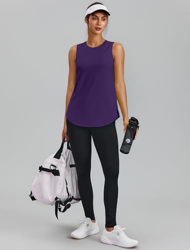 Image of PINSPARK Workout Tank Tops for Women UPF 50+ Side Slits Athletic Gym Shirt