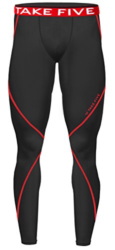 New Men Sports Winter Warm Thermal Skin Tights Compression Base Under Layer Long Pants (S, NP513 Black)