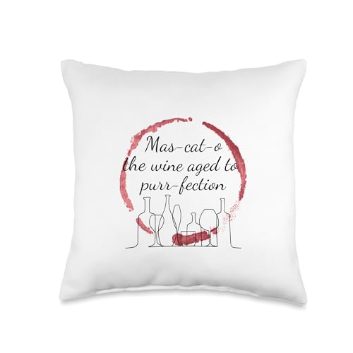 Small Wine Mas-cat-o Pillow