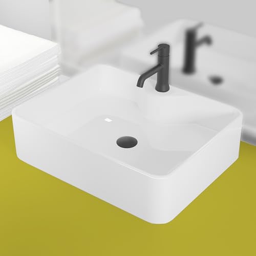 Image of WASSMIST Wash Basin /Basin for Bathroom | Table Top | 47.5D x 36.5W x 12.5H (CM)