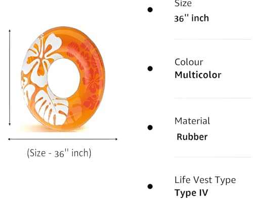 Image of Printed Swimming Ring Swim Tube for Kids Adult Woman 9+ Years 36 inch