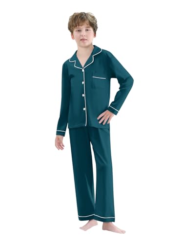 Umeyda Matching Christmas Pjs For Family,Pajamas Christma Sets, Xmas Holiday Family Sleepwear Outfits Men, Deep Green, L3
