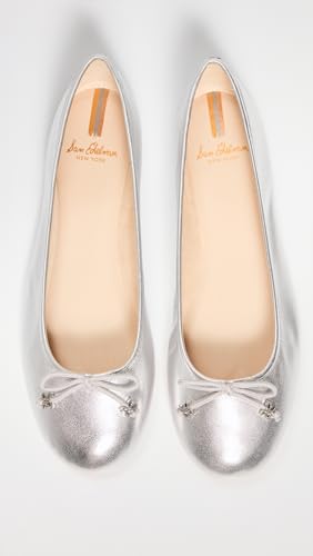 Image of Sam Edelman Women's Felicia Luxe Ballet Flats, Soft Silver, 7.5 Wide US