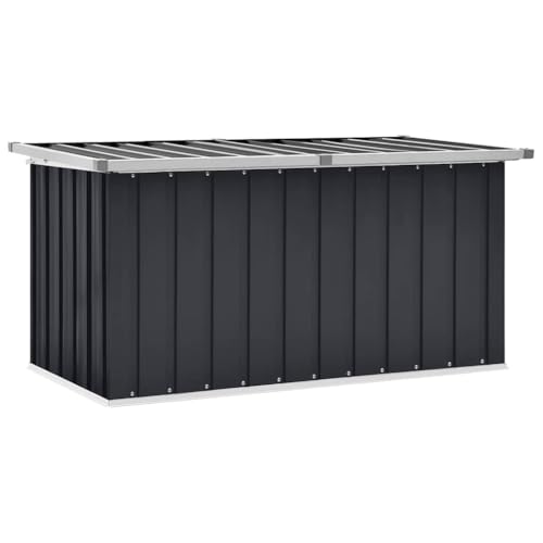 vidaXL Boîte de Rangement de Jardin, Coffre de Stockage, Outils de Jardinage, Organisateur de Terrasse Patio Arrière-Cour Extérieur, Anthracite