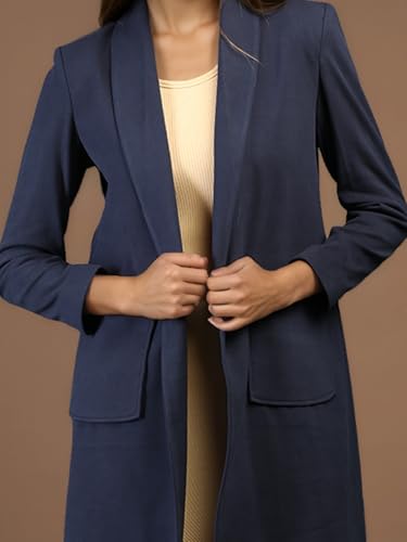 Image of CHKOKKO Women Elegant Winter Wear Warm Coat Classic Knee Length | Solid Color Design with Convenient Front Pockets | Ideal for Formal and Semi-Formal Occasions