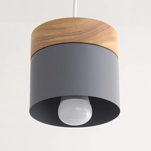 Cylindre de suspension industrielle gris petit chandelier LED pour plafond