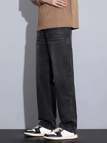 Image of GRECIILOOKS Men Jeans || Baggy Fit Jean's for Man || Loose Fit High Rise Denim || Stretchable Casual Wear Jean,s || Dance Rap Rapping Style Pant for Men || Denim Cotton Jeans
