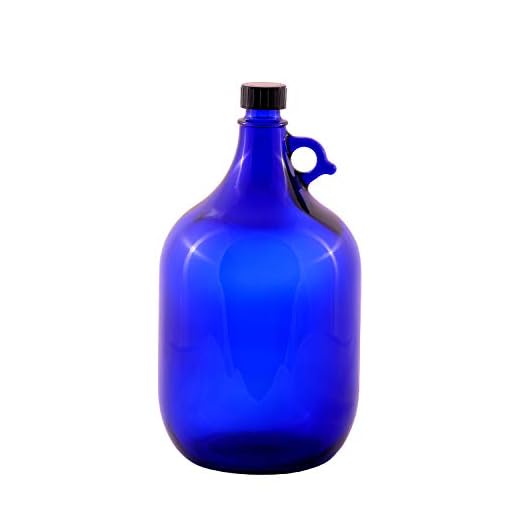 Viva Haushaltswaren - Botella Grande (Cristal, tapón de Rosca, Capacidad de 5 litros), Color Azul