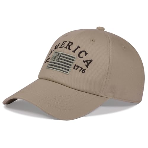 Image of IIN American Flag Baseball Cap for Men Women Low Profile USA Army Tactical Operator Military Plain Dad Hat