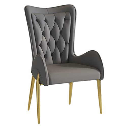 UYKUM Silla de comedor nórdico, silla individual de lujo para salón de ocio, salón de belleza, silla individual con respaldo suave
