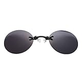  CCGSDJ Mode Sonnenbrillen Männer Vintage Mini Runde Sonnenbrille Matrix Morpheus Randlose Sonnenbrille