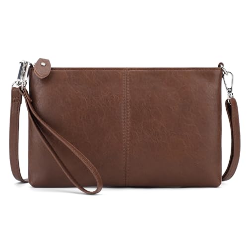 Image of befen Genuine Leather Wristlet Clutch Wallet Purses Small Crossbody Bags for Women with RFID Blocking Card Slots