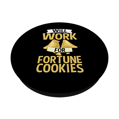 Fortune Cookie Chinese Funny Quotes Sayings Recipe PopSockets Swappable PopGrip, Black - Image 2