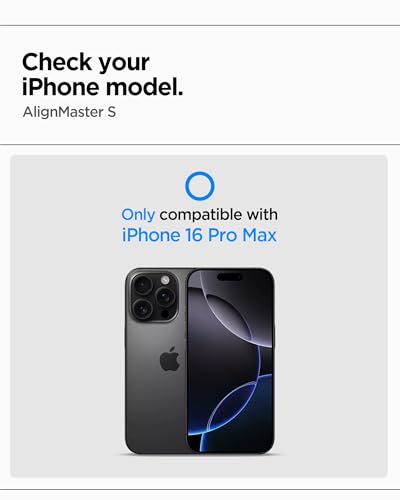 Image of Spigen AlignMaster S Tempered Glass Screen Guard for iPhone 16 Pro Max [3 Pack]