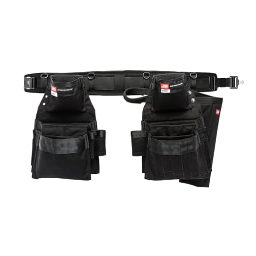 Diamondback Artisan Toolbelt System - Complete with 1 Padded Work Belt, 2 Tool Belt Pouches & 1 Hammer Holster - Versatile Right-Handed Remodeler, Carpenter, Framer, Electrician Tool Belt (Black)