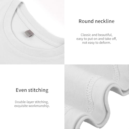 Kids T-Shirts Short Sleeve Cotton Plain Top Tees Boy & Girl Unisex Toddler Children4