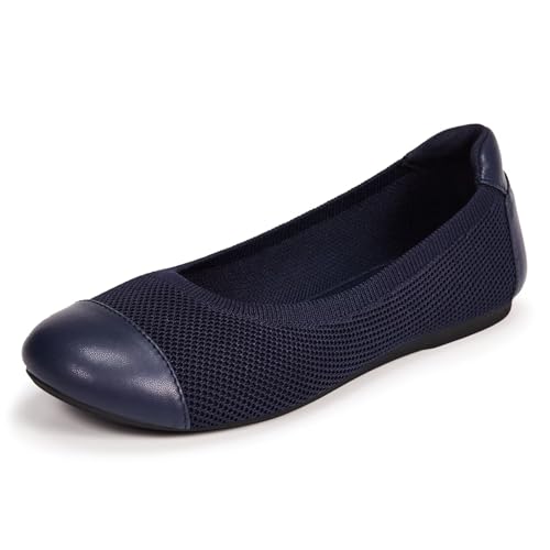 Image of Frank Mully Women's Ballet Flats Round Toe Walking Flats Slip On Work Shoes Knitted Flats Shoes for Woman Soft Lightweight