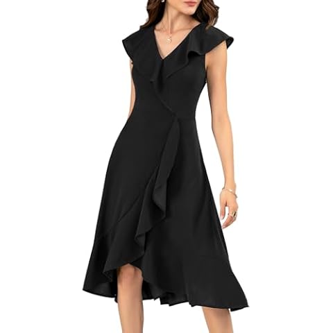 Meetjen Women's Ruffle High-Low Cocktail Dress Cover
