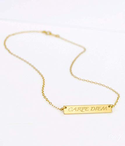 Carpe Diem Necklace, Sieze the Day Necklace, Inspirational Quote christmas gift Positive Gift mantra necklace Carpe Diem Pendant best friend