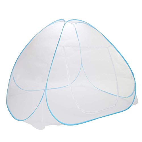 Adarl Indoor Portable Folding Bedroom Sleeping Mosquito Net Tent Canopy Attached Bottom with Double Zipper Door (47x75x59 inch)