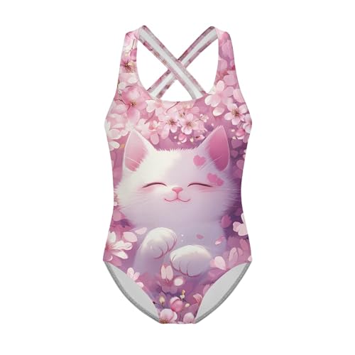 Image of INSTANTARTS Girls One Piece Swimwear Sleeveless Crossback Swimsuits
