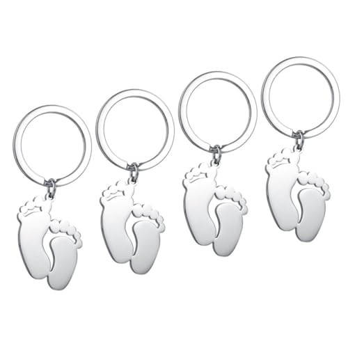 SOLUSTRE 4pcs Footprint Keychains Delicate Backpack Hanging Adornments Unique Commemorative Boys for Birthdays and Showers Stylish Key Ring Accessories