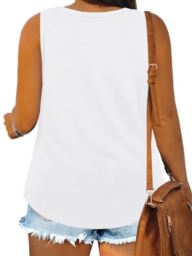 Plus Size Tank Tops for Women Summer Sleeveless Scoop Neck T-Shirts Tops Casual Tees Tunics Shirts3