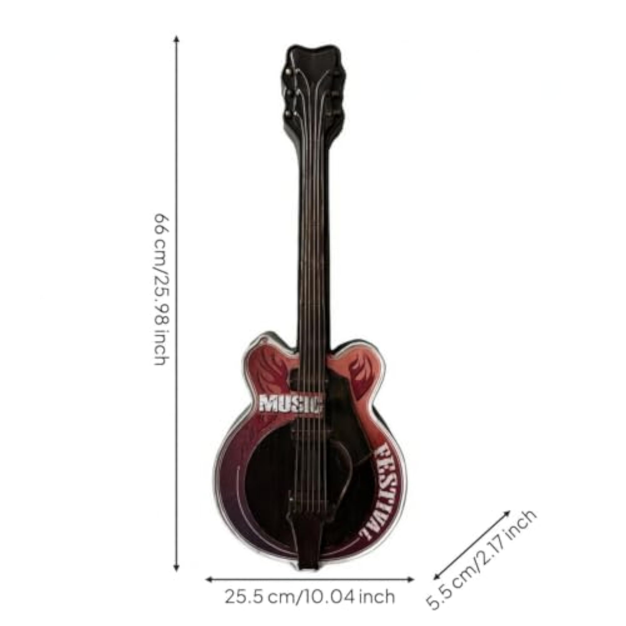 Eye-Guitar Wall Decor with Simulated Strings, Industrial Iron