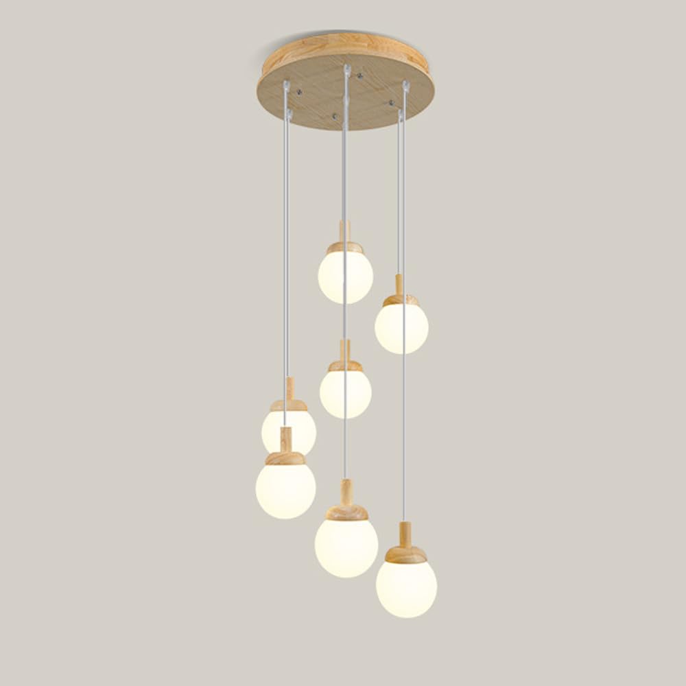 Lampe suspendue en bois vintage luminaire intérieur moderne du milieu du siècle salle