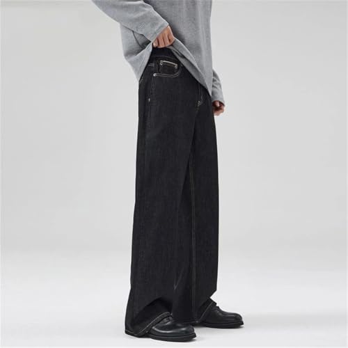 Men's Loose Fit Wide Leg Jeans Full Length Straight Denim Pants Casual Streetwear Style2