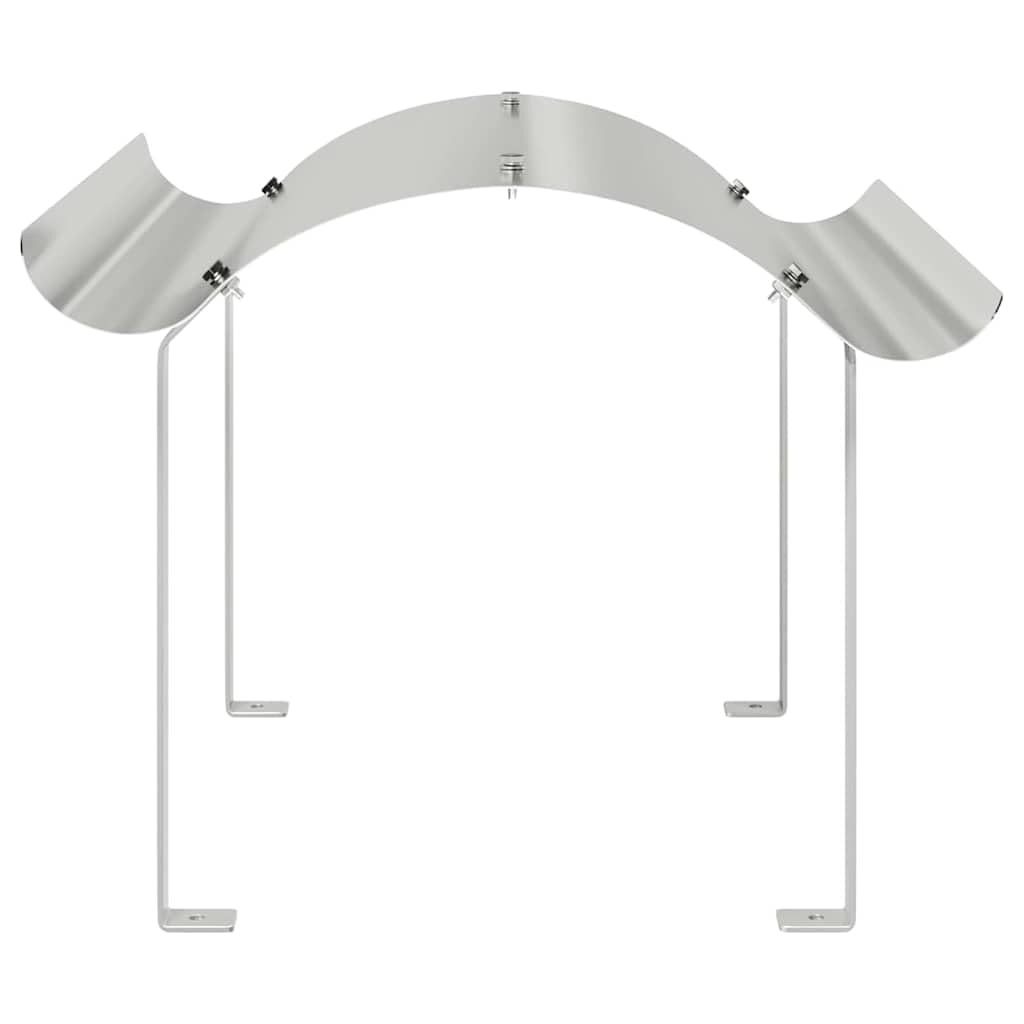 Schornsteinkappe Silber aus Edelstahl 59,5 x 50 x 36,5 cm für Garten und Terrasse, robustes Kaminzubehör mit polierter Oberfläche, funktionaler Schutz für effizientes Heizen im Außenbereich
