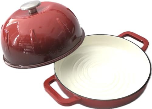 Cuisiland-Enameled-Cast-Iron-Round-Bread-Oven-with-10-inch-Diameter-5-Quart-Capacity-Handle-for-Cooking-Baking-Roasting-Stewing-and-Braising-Suitable-for-Stoves-Ovens-and-Grills