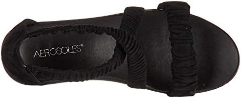 Aerosoles Women's CRAFTMANSHIP Sandal, Black Suede, 11 M US | Image 4