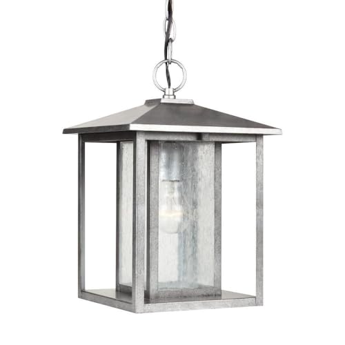 Sea Gull Lighting 62027-57 Hunnington One Light Outdoor Pendant, Weathered Pewter Finish cover