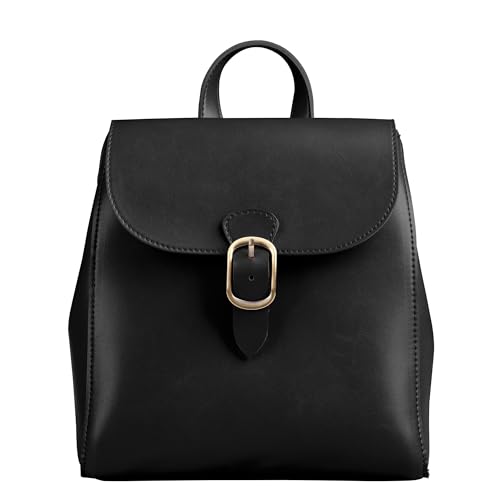 Simple Vegan Leather Flap 3 Way Convertible Backpack For Women Classic Vintage Faux Leather Fashion Daypack (Black)