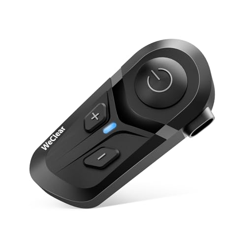 WeClear L1 Motorcycle Bluetooth Headset Wireless V5.3 HD Audio Speakers IP67 Motorcycle Headphones Hands-Free Call/Music/GPS/Fast Charging/Noise Cancellation Single Person Use