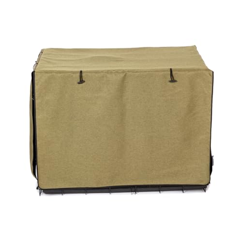 Danish Design Dog Crate Cover - Blackout Lined Roll-Down Doors - Olive - Large